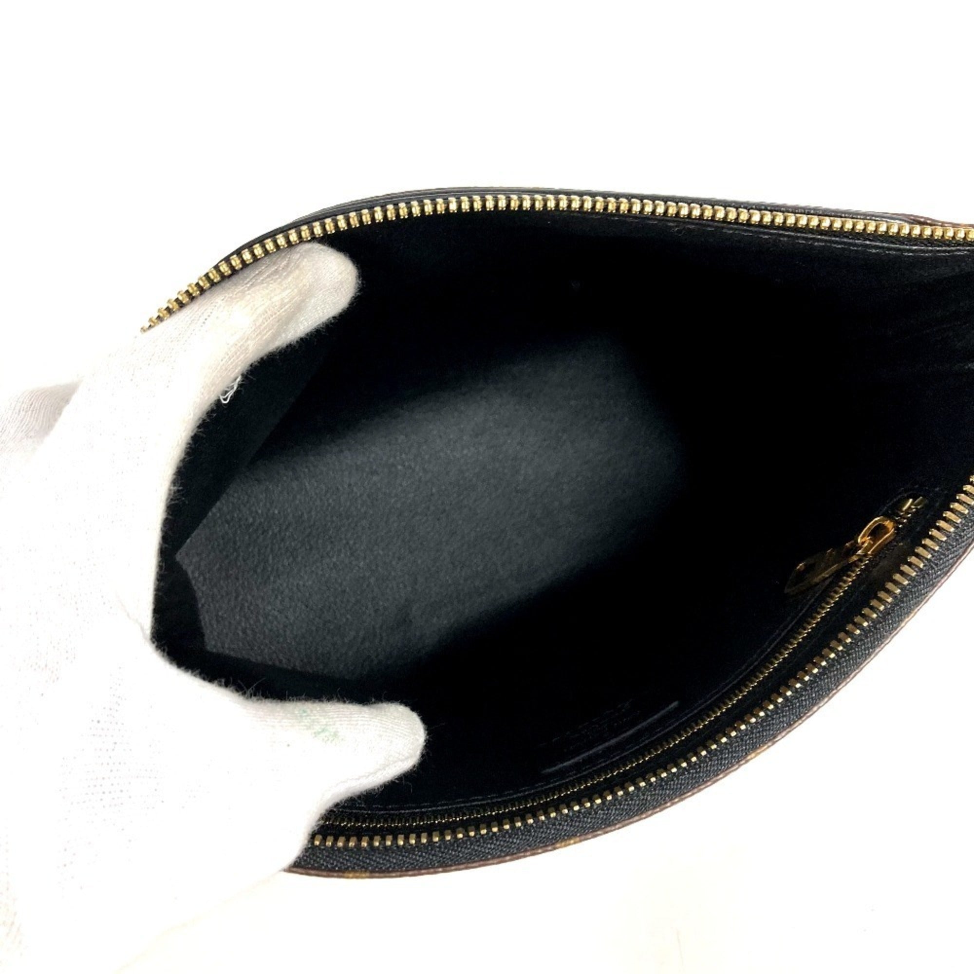 Louis Vuitton Black Brown Monogram Clutch Bag Pouch