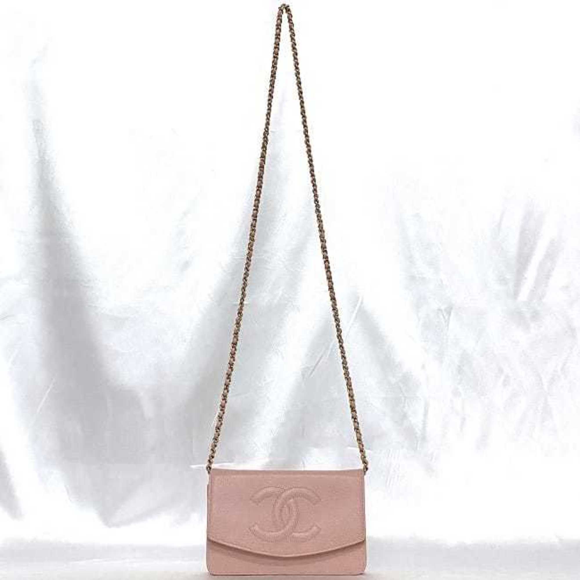 Chanel Pink Caviar Leather Shoulder Bag