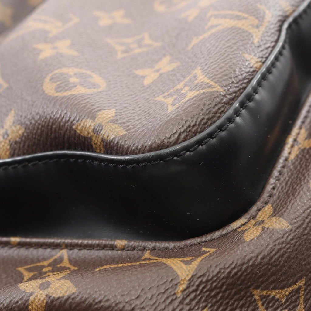 Louis Vuitton Black Brown Coated Canvas Monogram Pvc Leather Backpack
