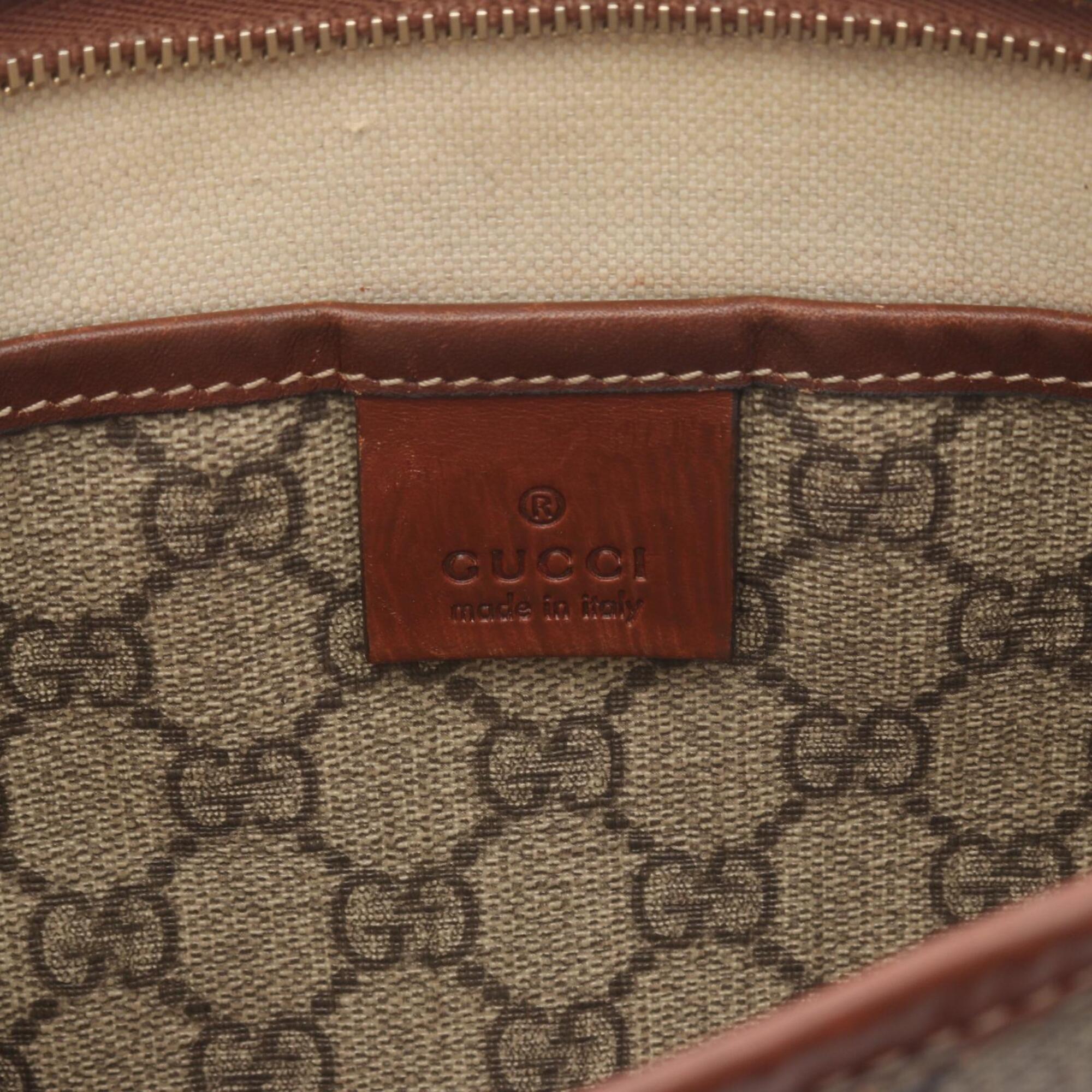 Gucci Beige Brown Pvc Leather Handbag Shoulder Bag (Pre-Owned)