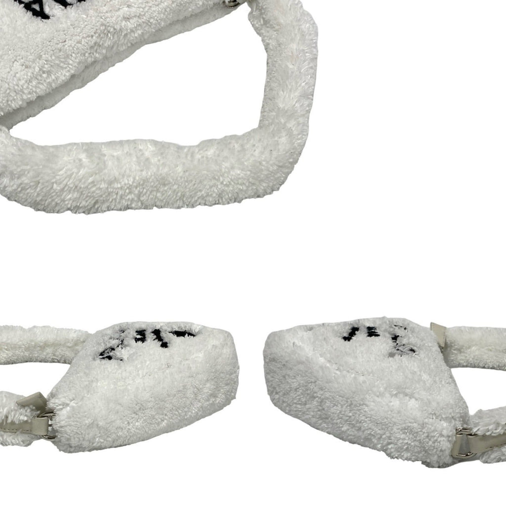 Prada White Pile Fabric Handbag
