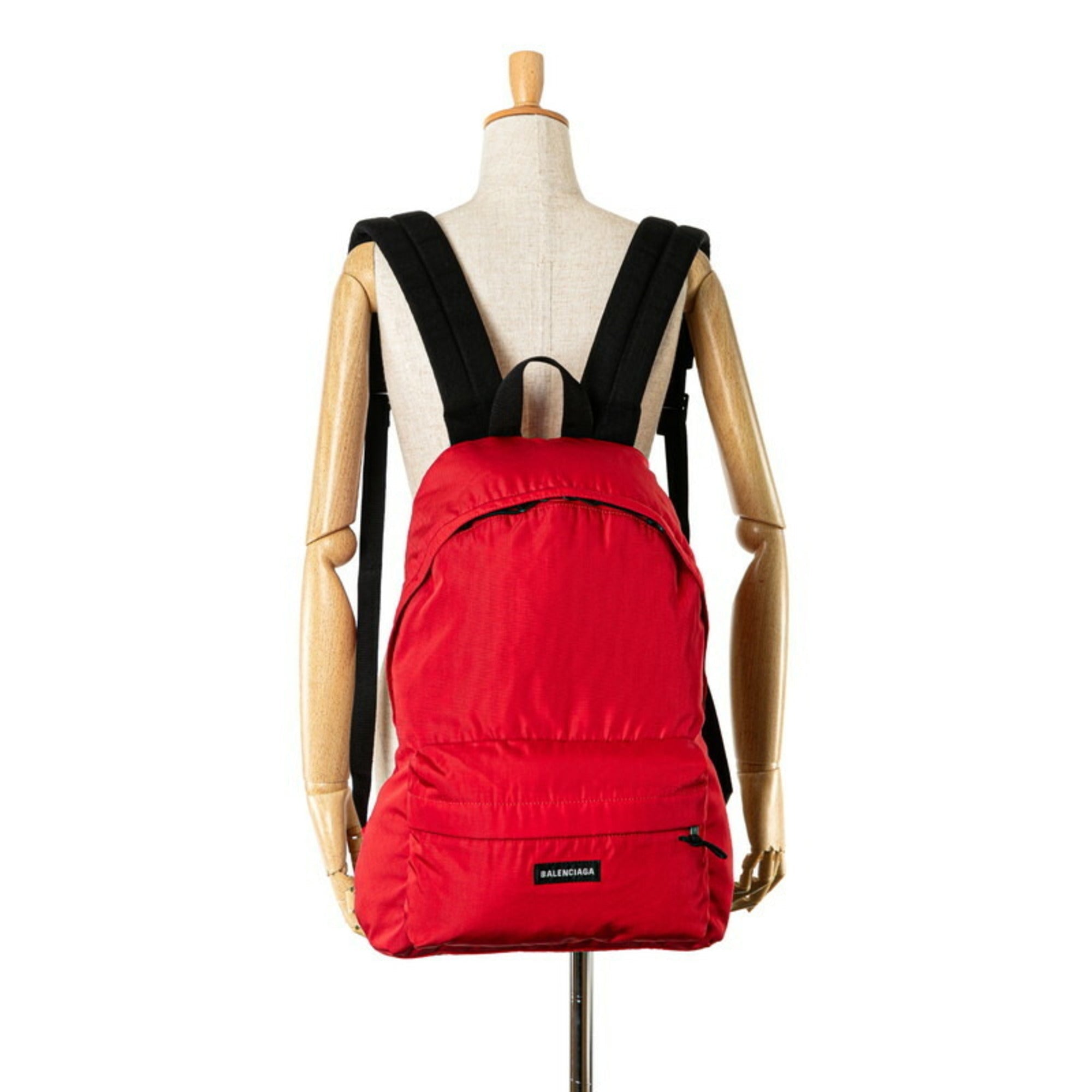 Balenciaga Red Color Nylon Canvas Backpack