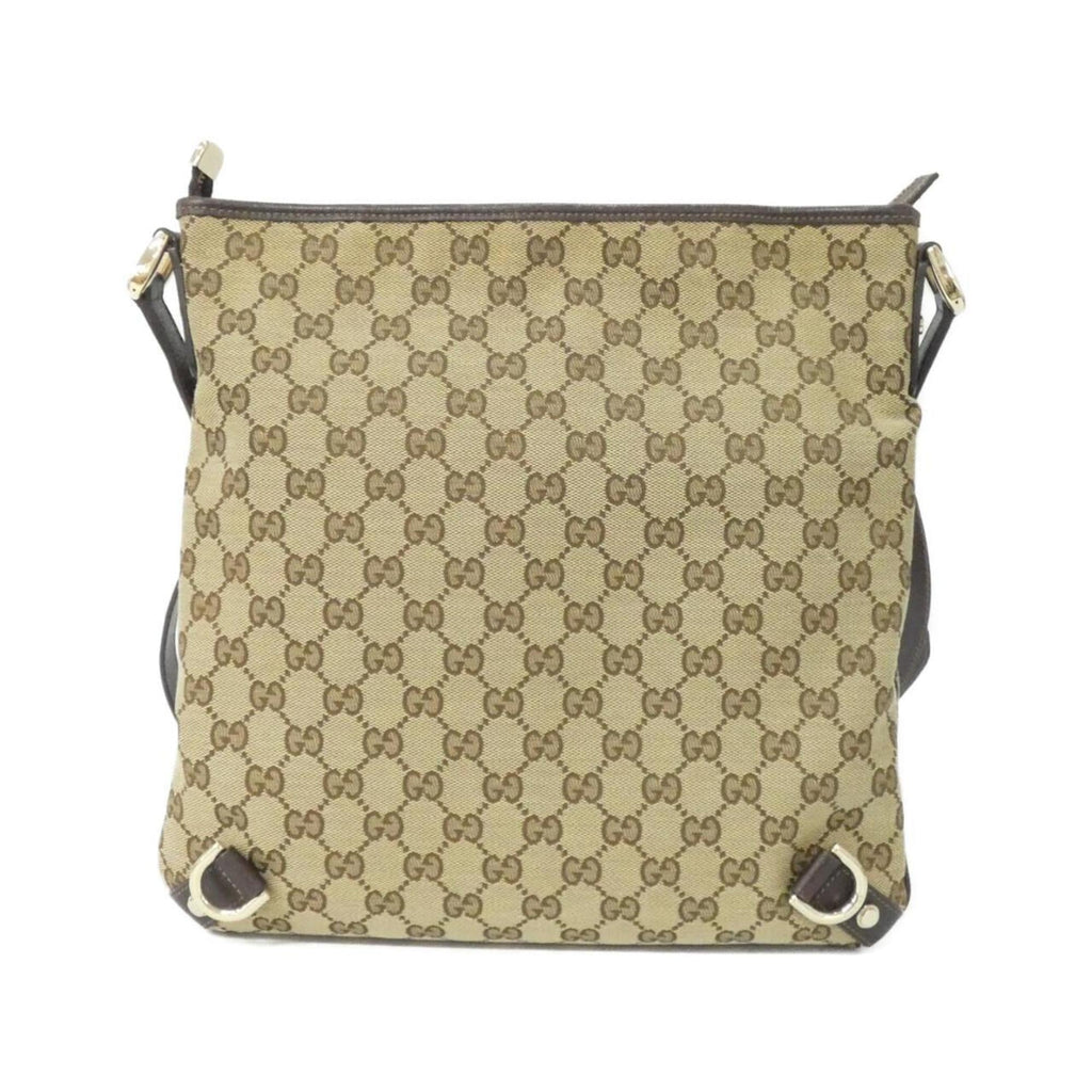 Gucci Beige Brown Gg Canvas Shoulder Bag (Pre-Owned)