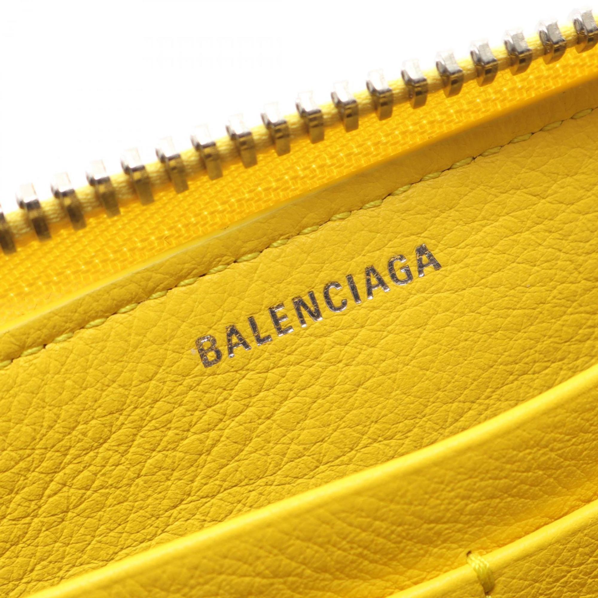 Balenciaga Yellow Leather Long Wallet (Bi-Fold)