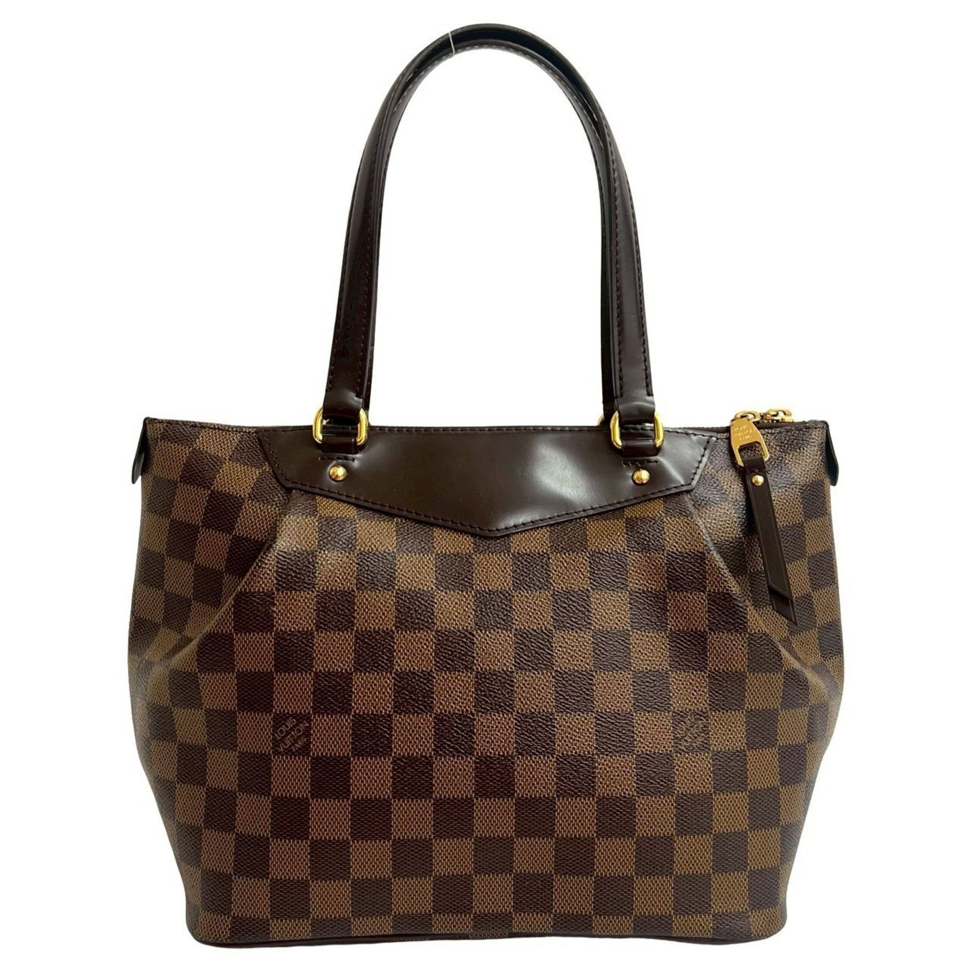 Louis Vuitton Brown Leather Pvc Handbag Tote Bag