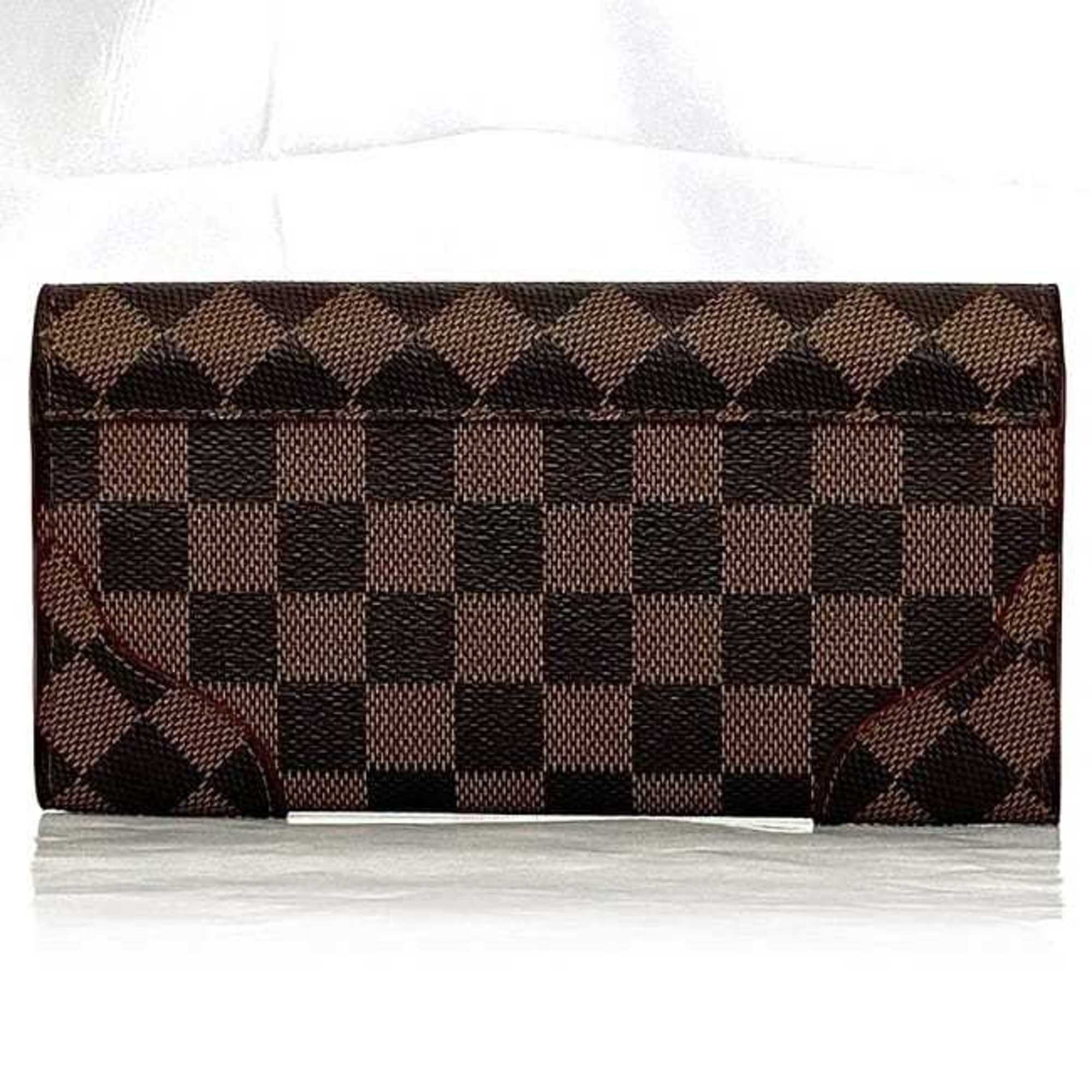 Louis Vuitton Brown Cerise Damier Canvas Red Color Damier Canvas Long Wallet