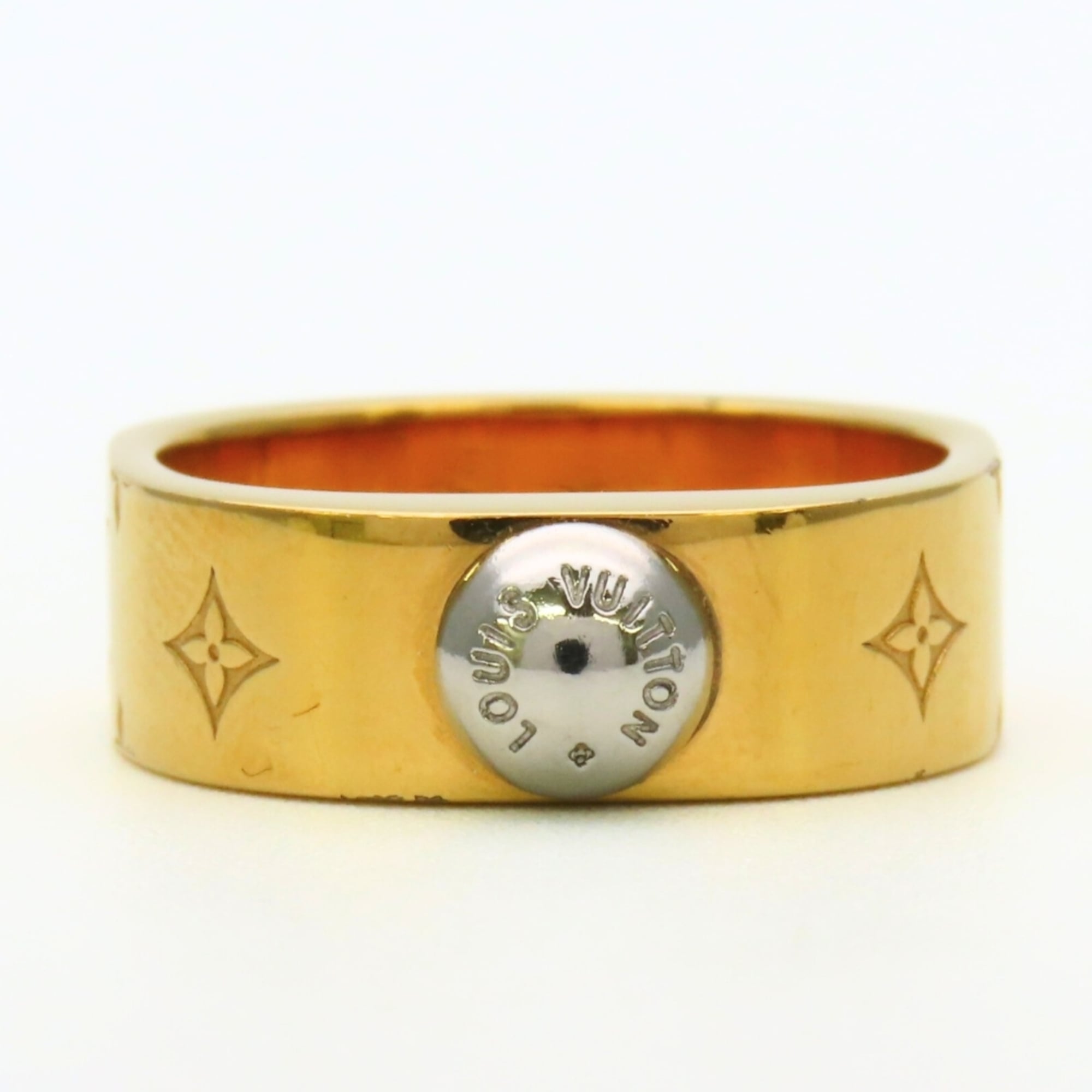 Louis Vuitton Gold Silver Gold Plating Metal Band Ring