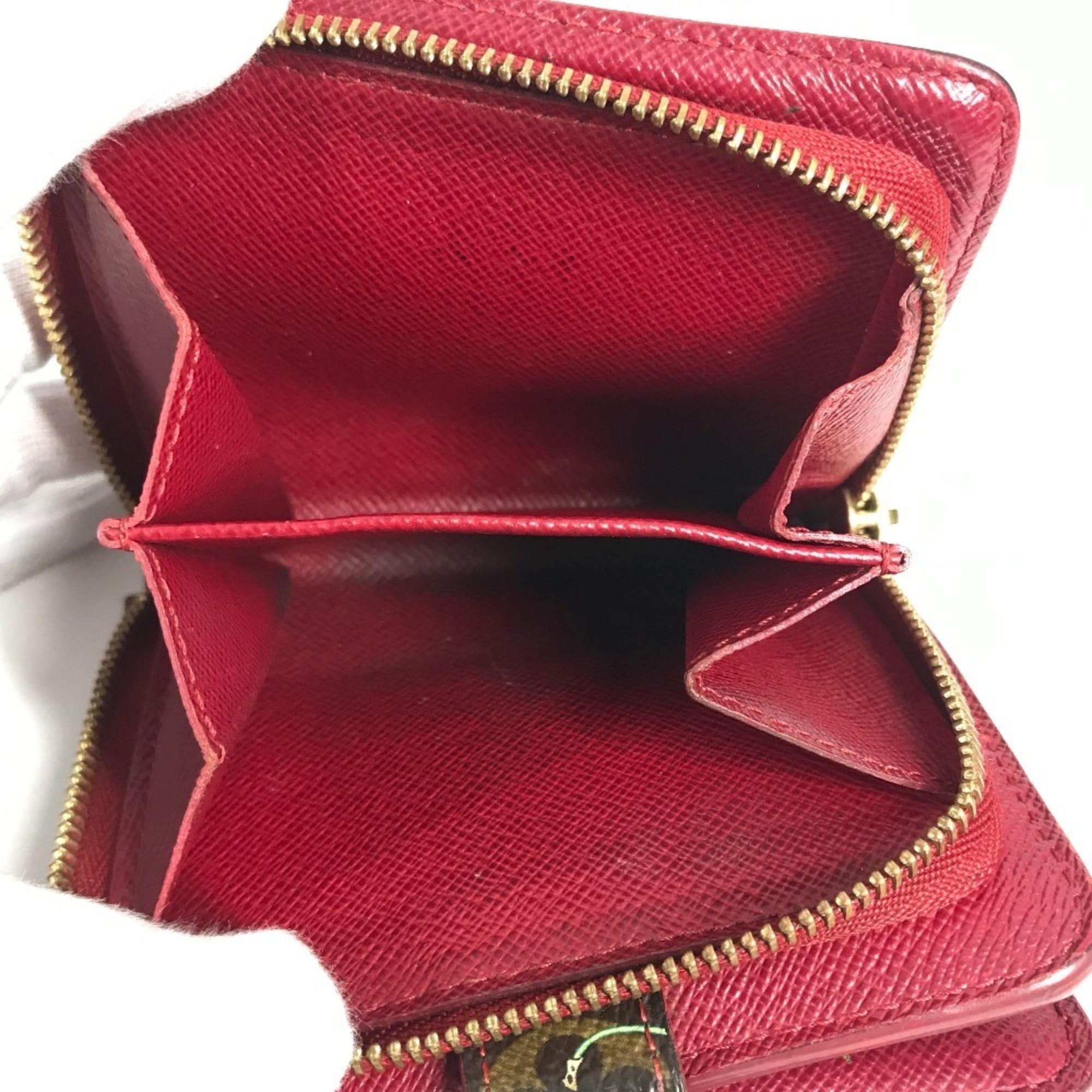 Louis Vuitton Brown Red Color Monogram Cherry Blossom Canvas Wallet