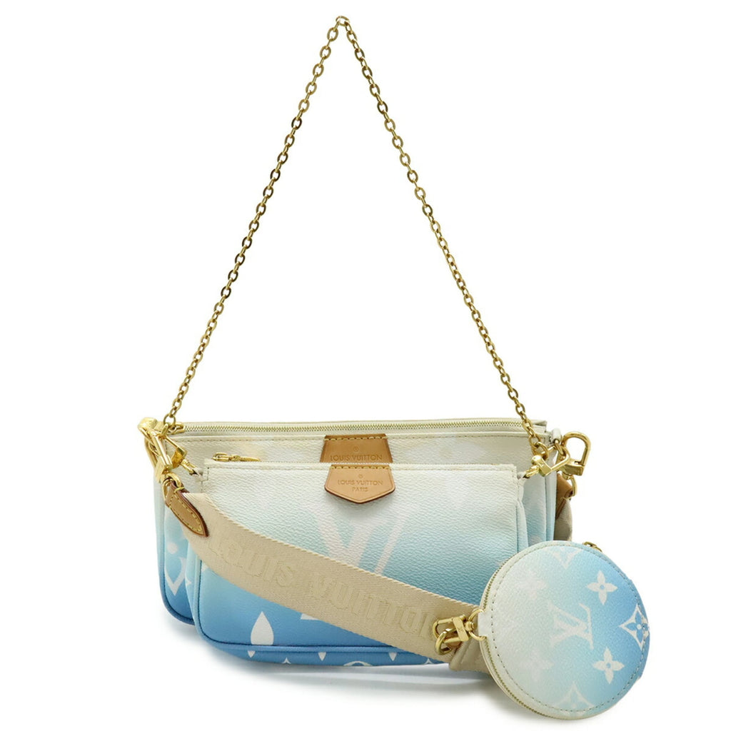 Louis Vuitton Blue Monogram Canvas Pochette Pouch Shoulder Bag