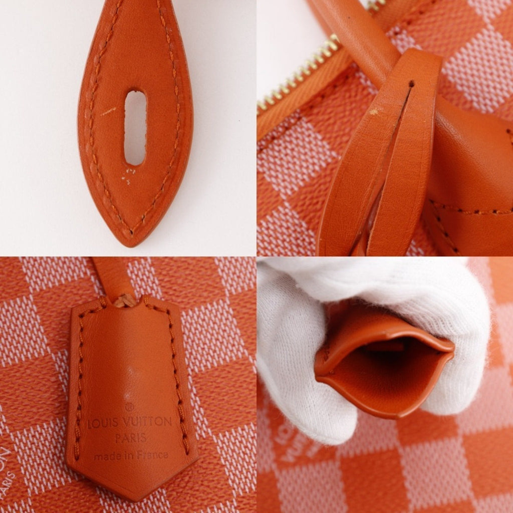 Louis Vuitton Orange Pimont Damier Canvas Handbag Tote Bag