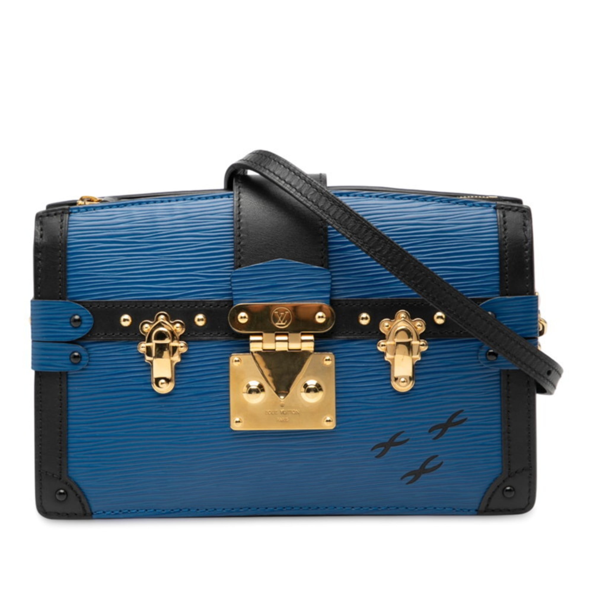 Louis Vuitton Black Blue Leather Shoulder Bag