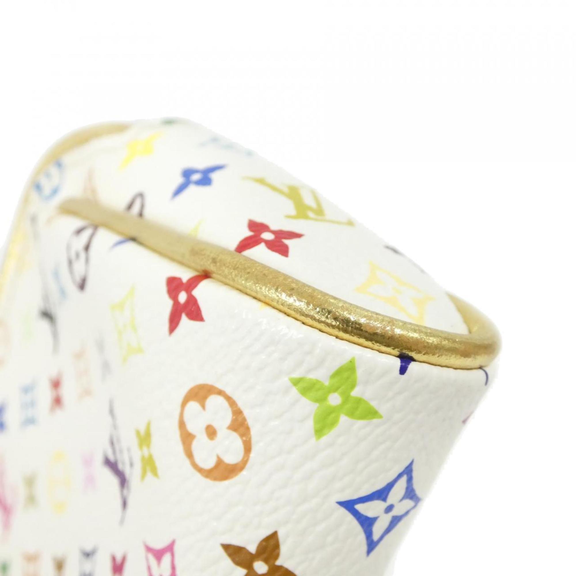 Louis Vuitton Multi-Color White Coated Canvas Pouch