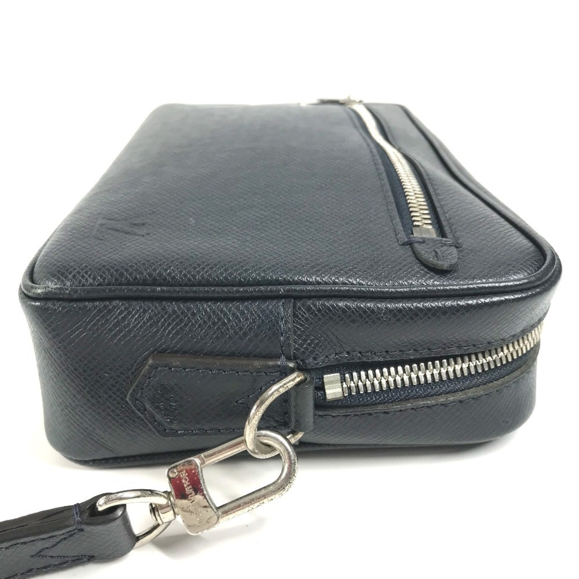 Louis Vuitton Navy Navy Blue Taiga Leather Clutch Bag Pochette Pouch