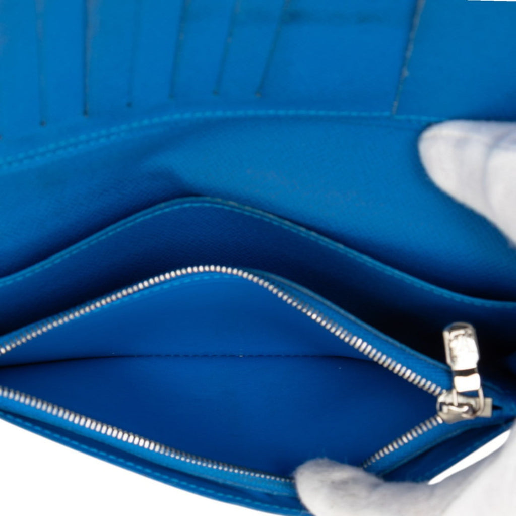 Louis Vuitton Black Blue Leather Long Wallet