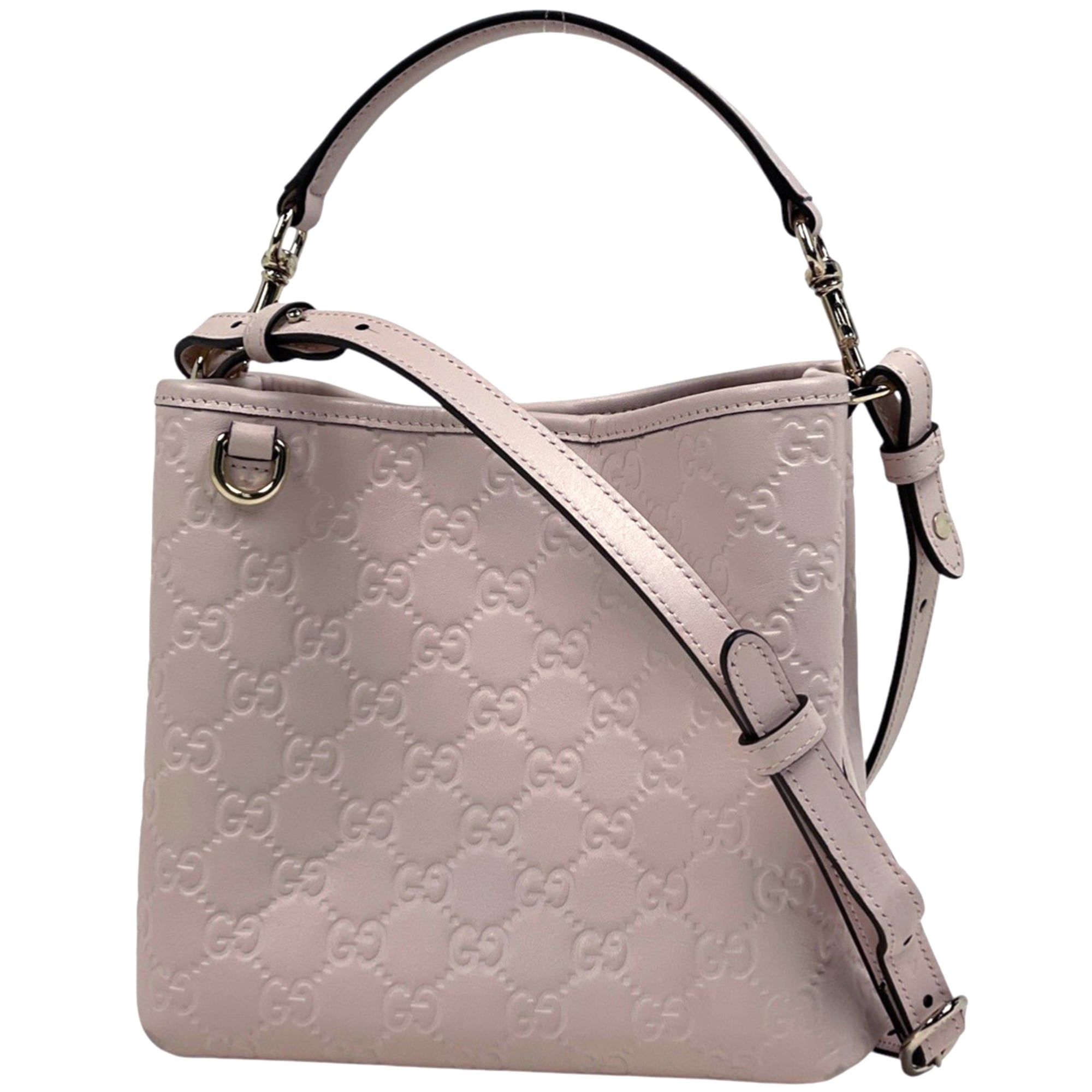 Gucci Pink Leather Handbag Shoulder Bag (Pre-Owned)