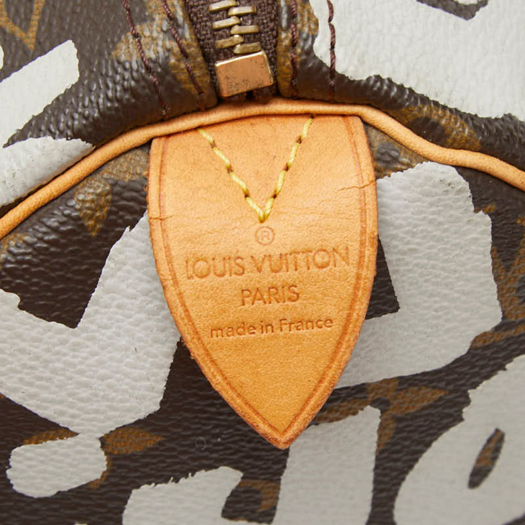 Louis Vuitton Brown White Pvc Leather Boston Bag Handbag