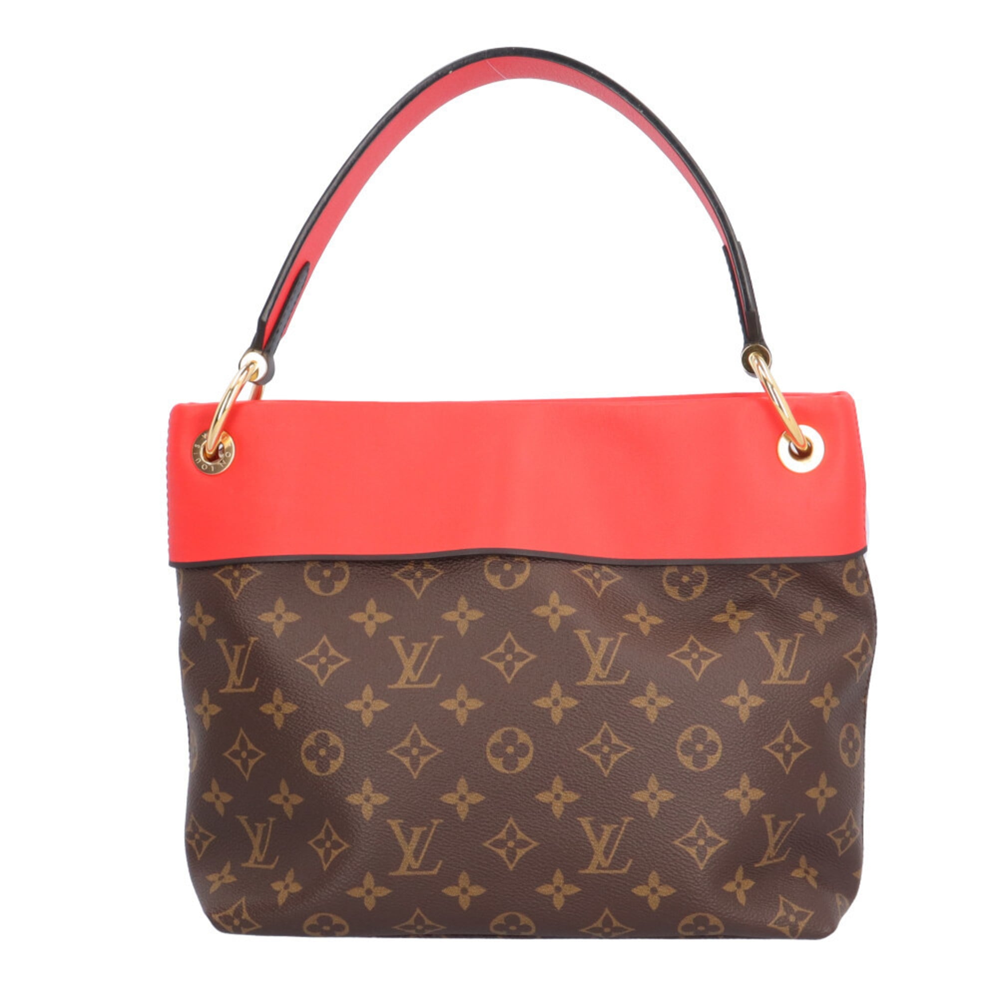 Louis Vuitton Brown Red Color Monogram Canvas Shoulder Bag
