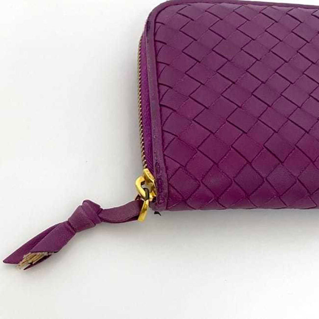 Bottega Veneta Purple Leather Long Wallet (Bi-Fold)