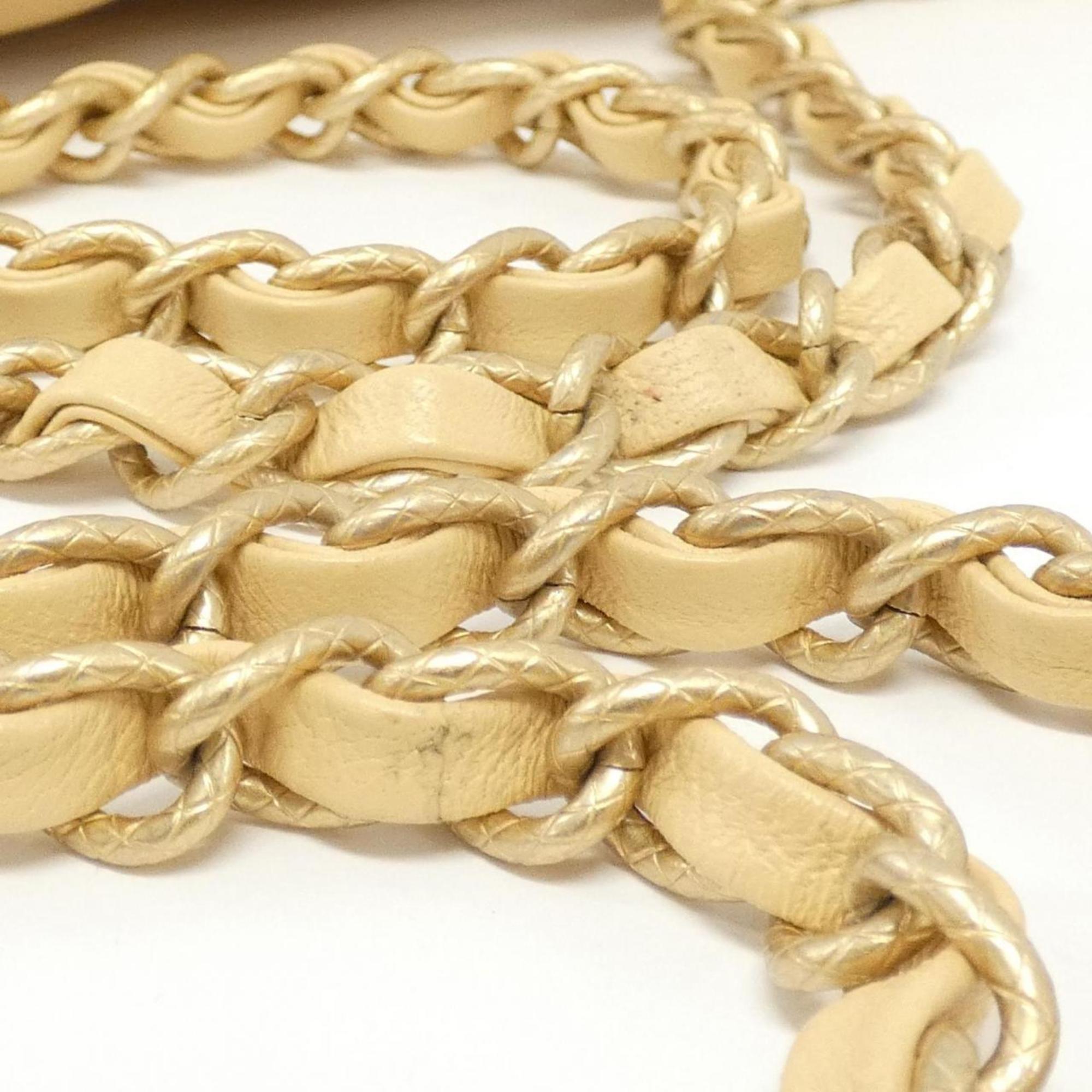 Chanel Beige Leather Shoulder Bag