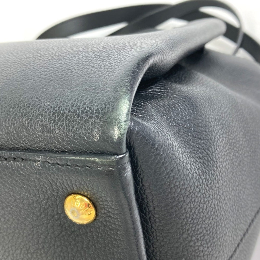 Louis Vuitton Black Leather Tote Bag