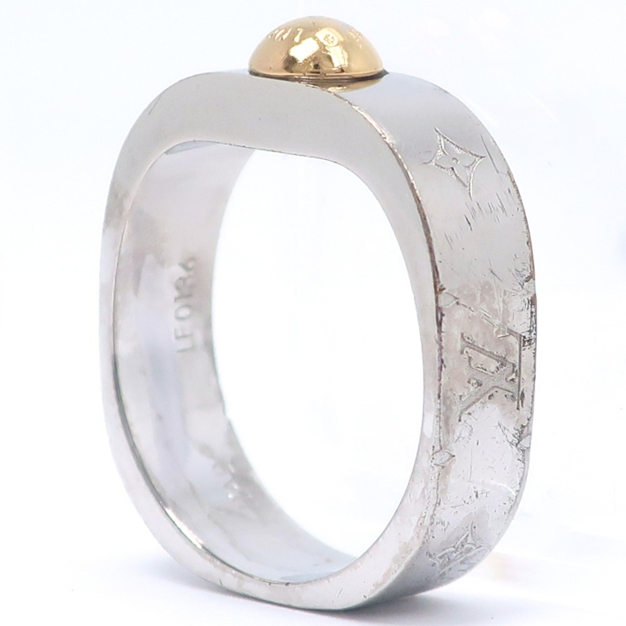 Louis Vuitton Silver Metal Band Ring