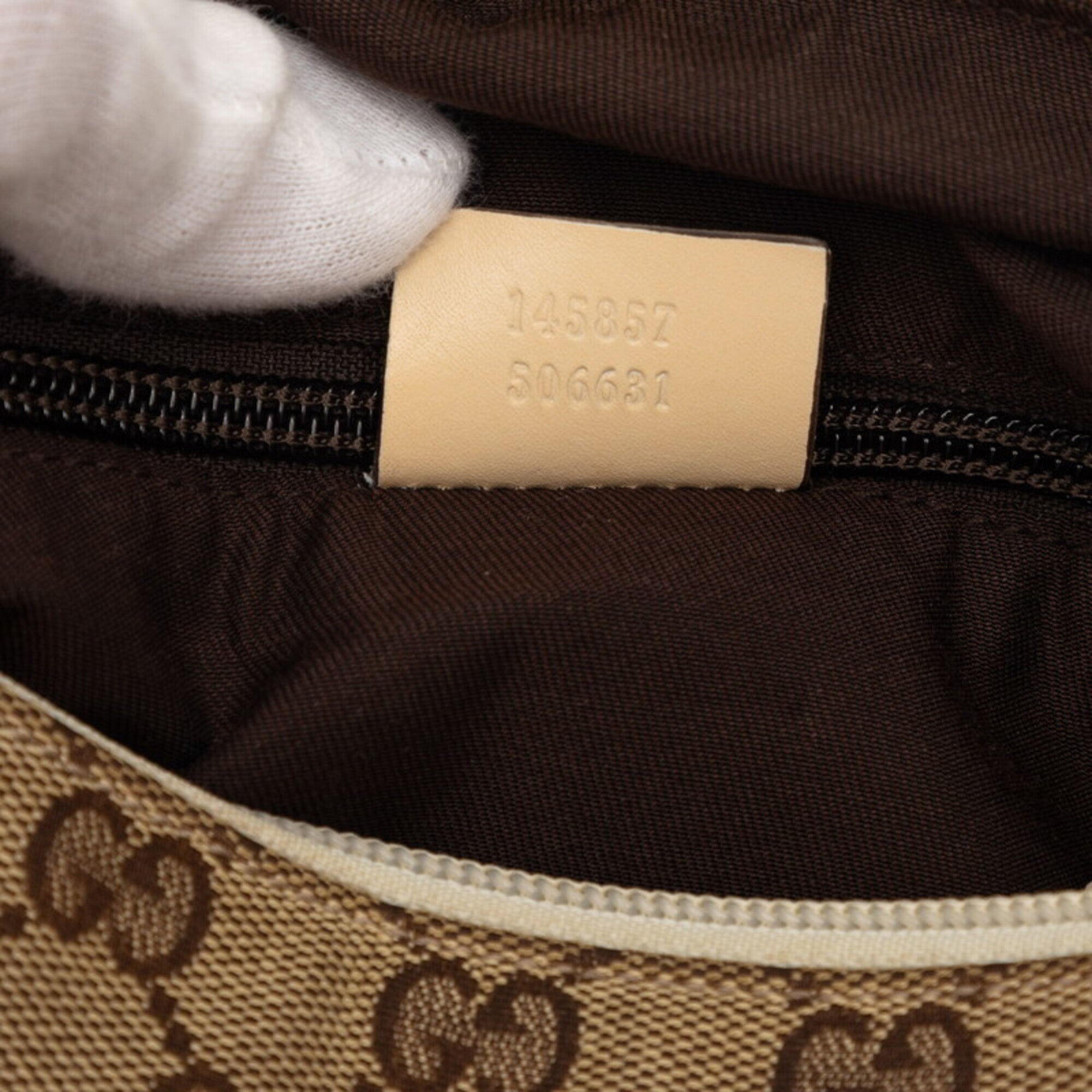 Gucci Gg Canvas Beige Ivory Canvas Leather Shoulder Bag (Pre-Owned)