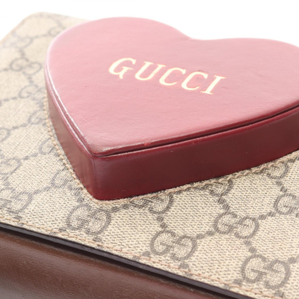 Gucci Beige Brown Red Color Gg Supreme Shoulder Bag (Pre-Owned)