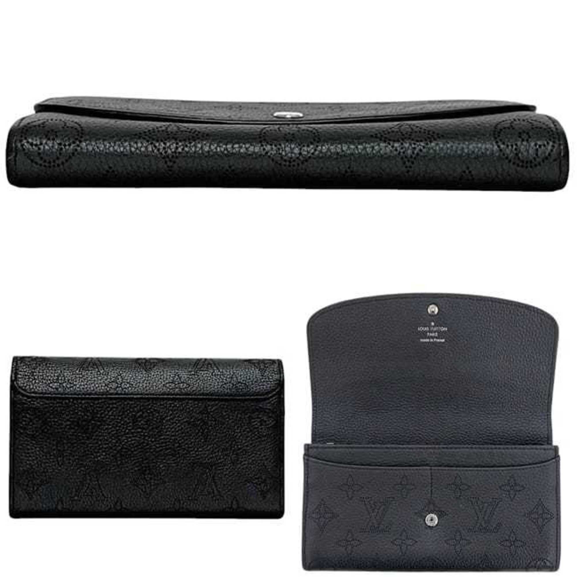Louis Vuitton Black Monogram Noir Mahina Leather Long Wallet
