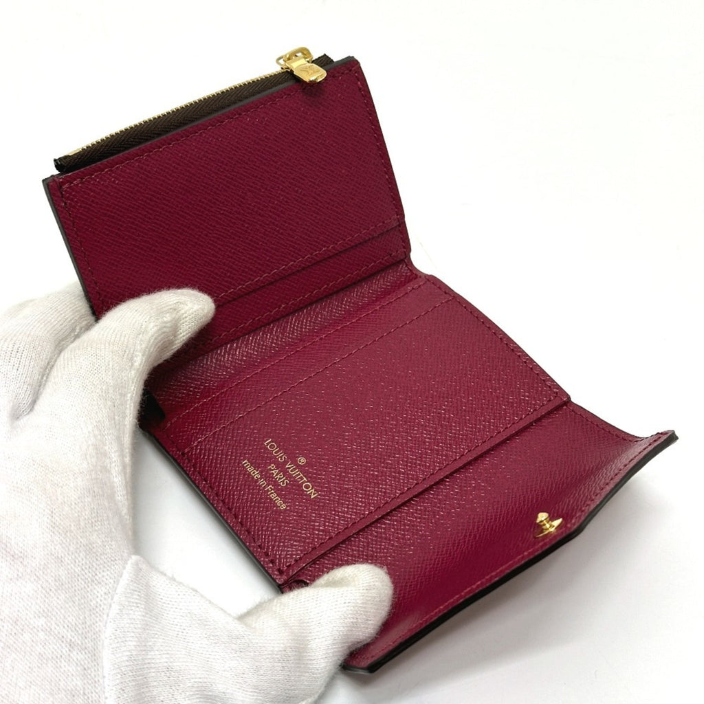Louis Vuitton Monogram Brown Fuchsia Monogram Wallet (Tri-Fold)