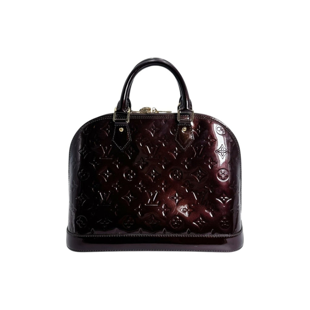 Louis Vuitton Red Color Wine Monogram Vernis Handbag