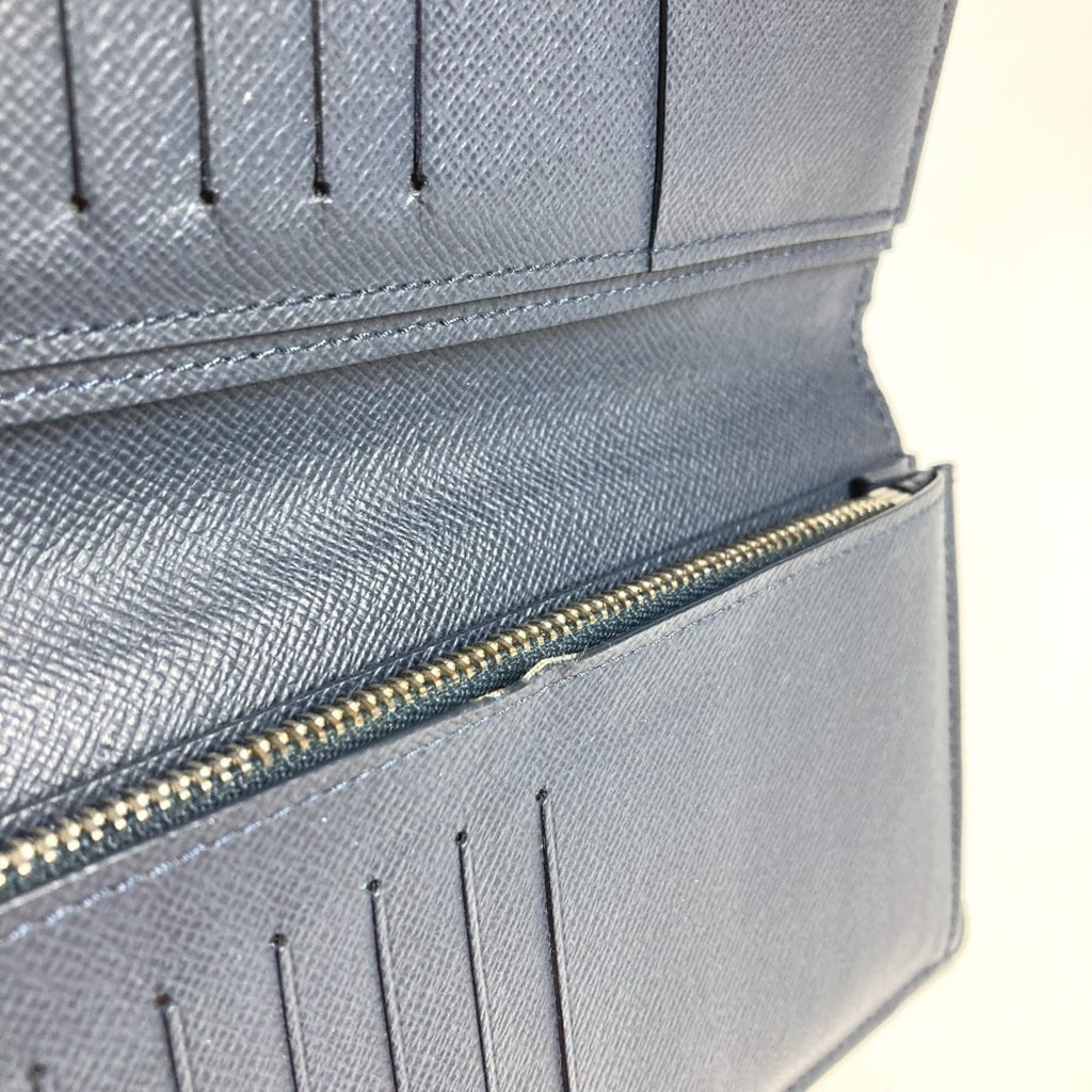 Louis Vuitton Blue Ocean Taiga Leather Leather Long Wallet