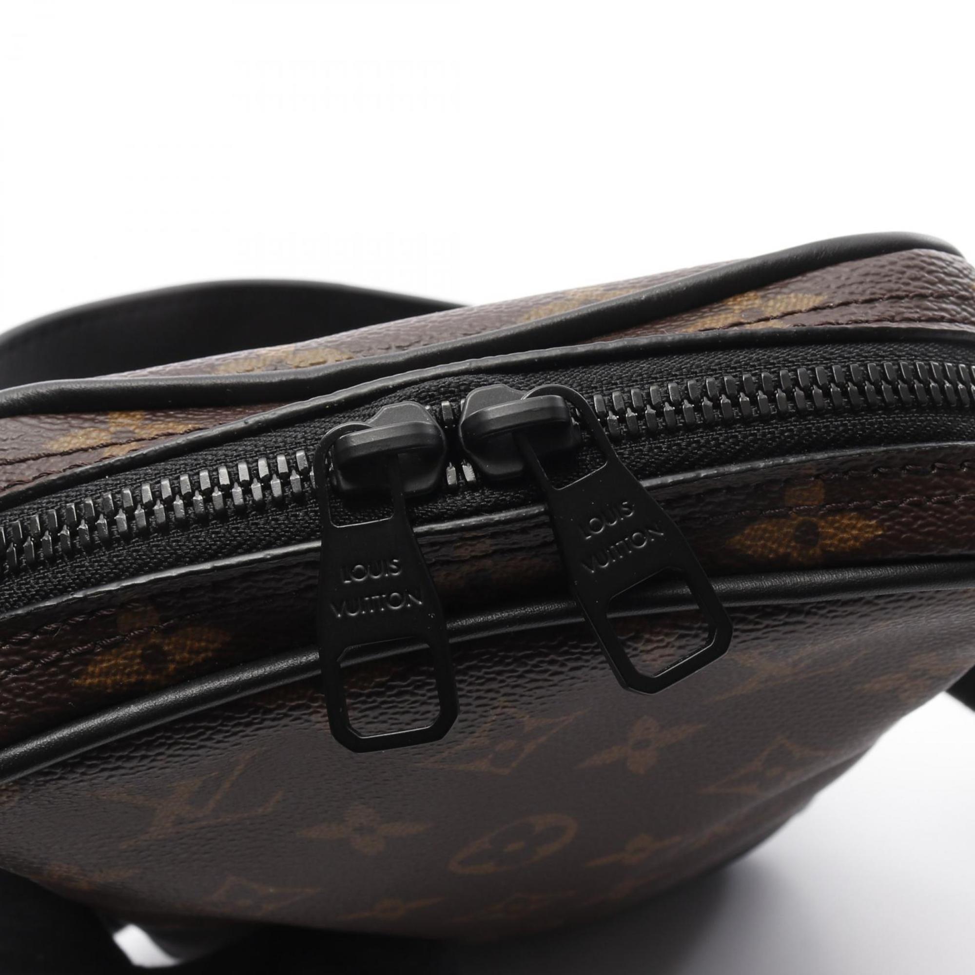 Louis Vuitton Black Brown Monogram Coated Canvas Leather Fanny Pack Sling Bag