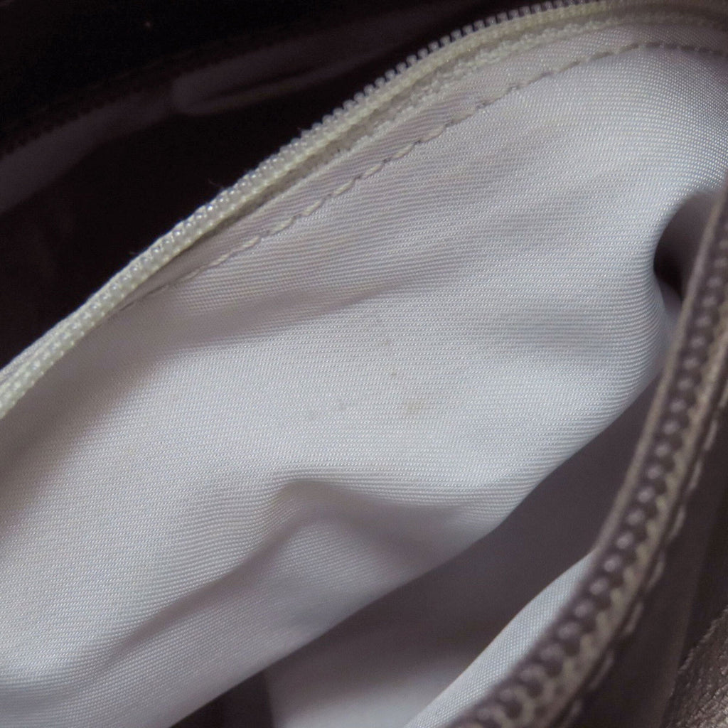 Chanel Silver White Leather Handbag