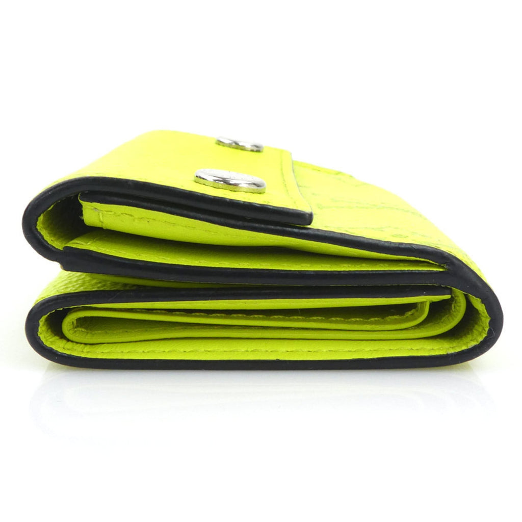 Louis Vuitton Green Yellow Pvc Leather Wallet (Tri-Fold)