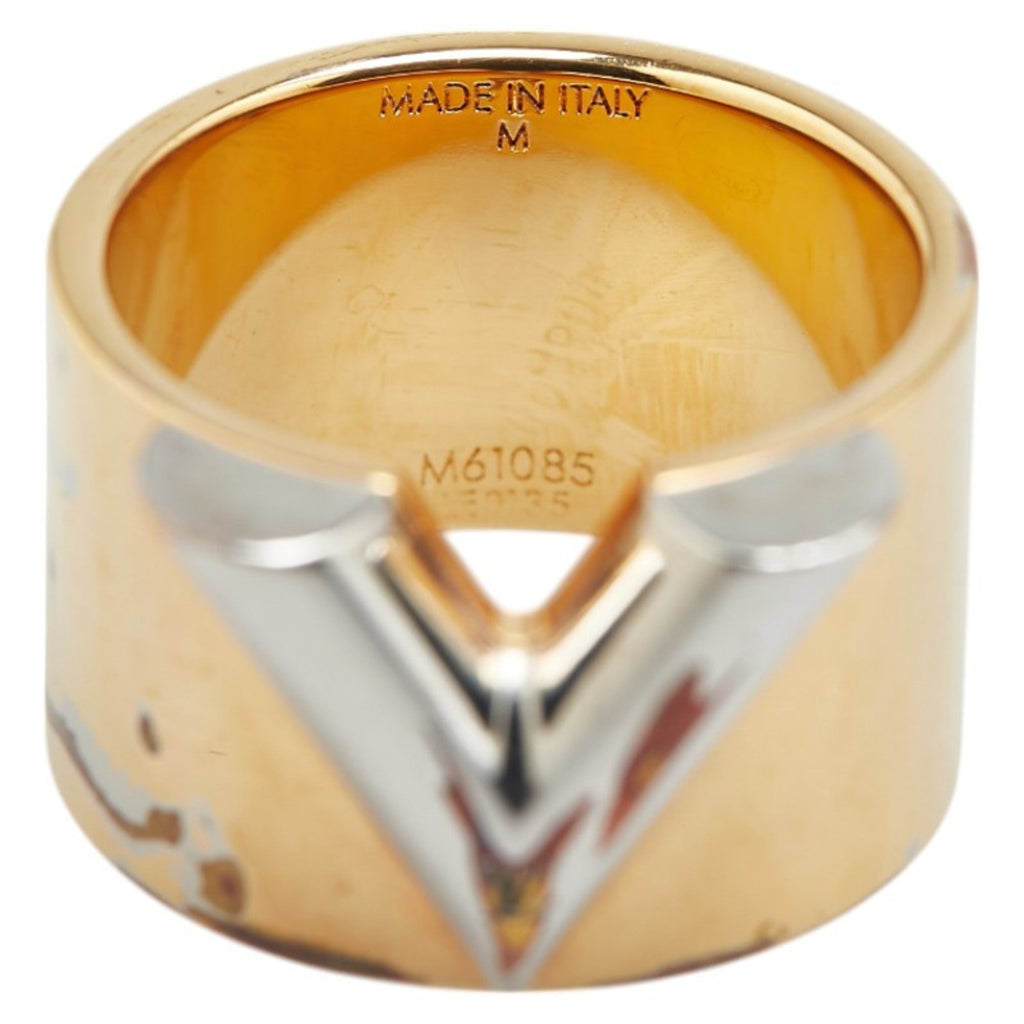 Louis Vuitton Gold Silver Metal Band Ring