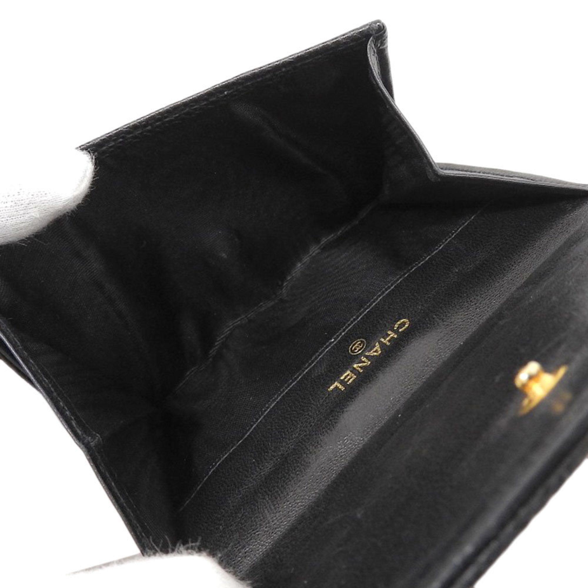 Chanel Black Grained Calfskin Wallet (Bi-Fold)
