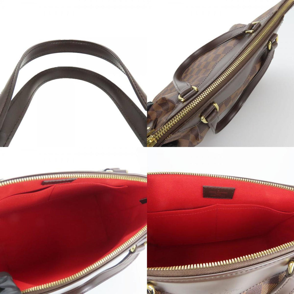 Louis Vuitton Brown Damier Canvas Leather Tote Bag
