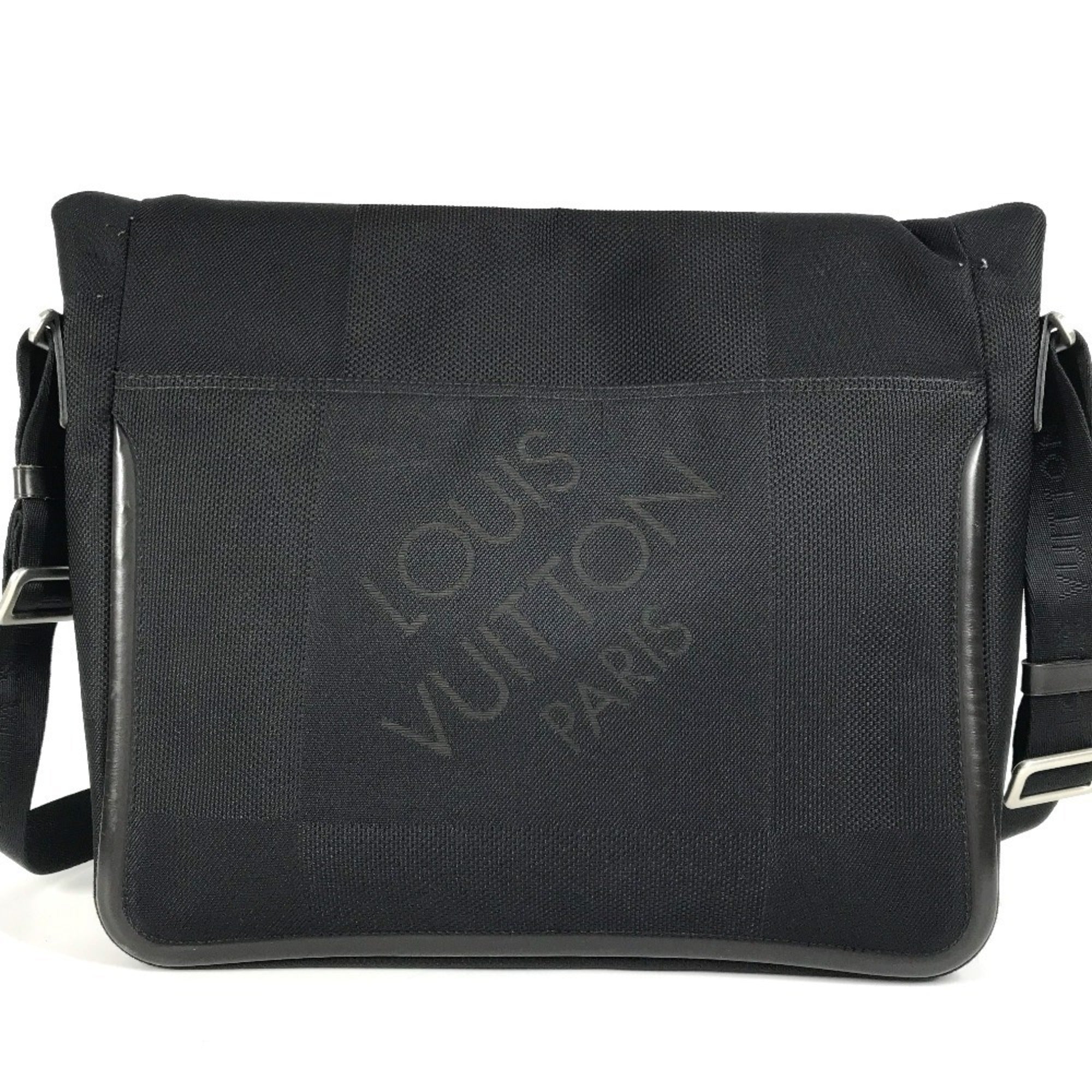 Louis Vuitton Black Noir Damier Geant Messenger Bag Shoulder Bag