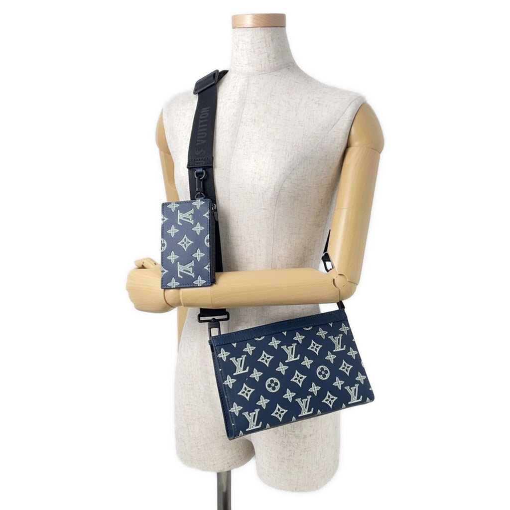 Louis Vuitton Navy White Monogram Shadow Shoulder Bag