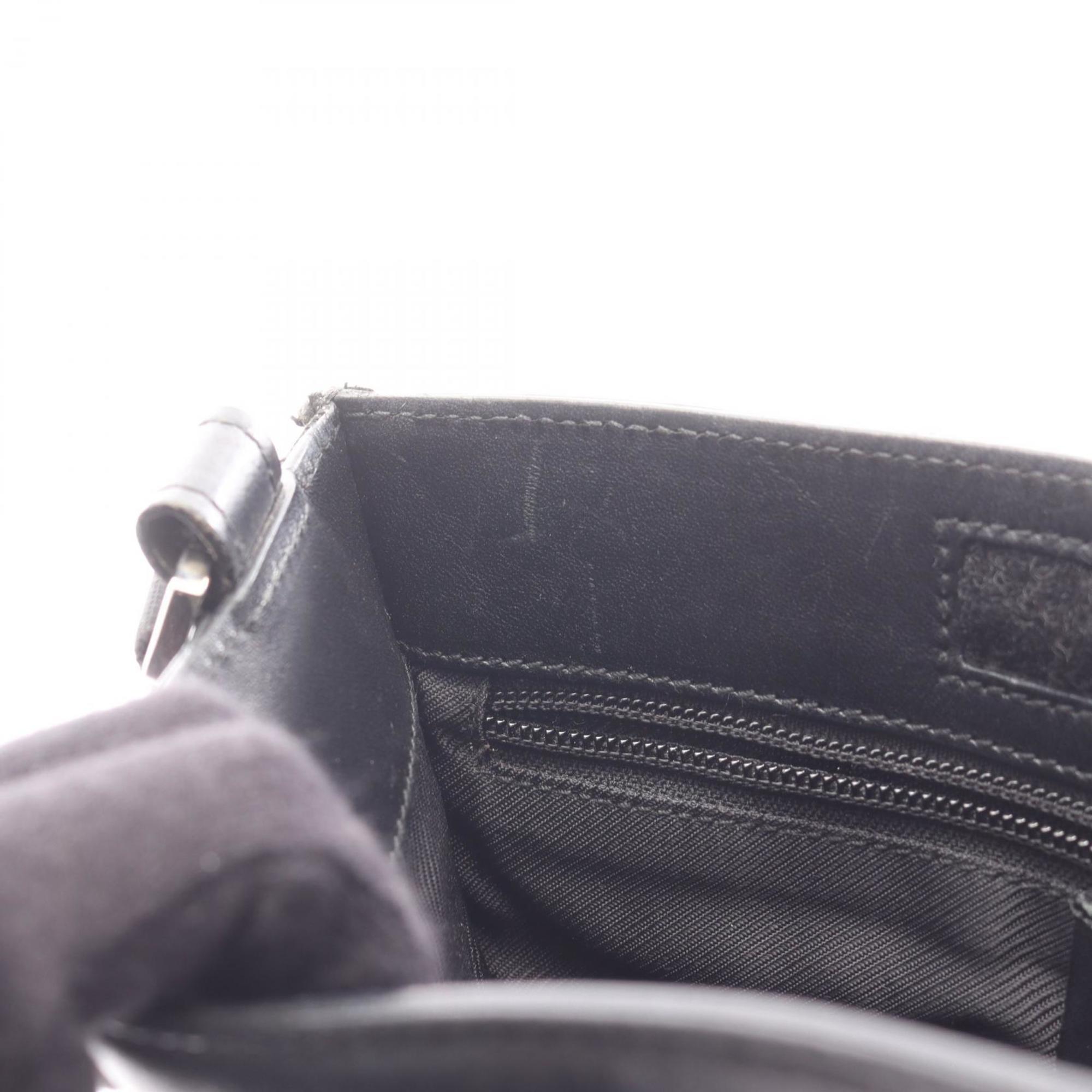 Gucci Black Denim Leather Handbag Shoulder Bag (Pre-Owned)