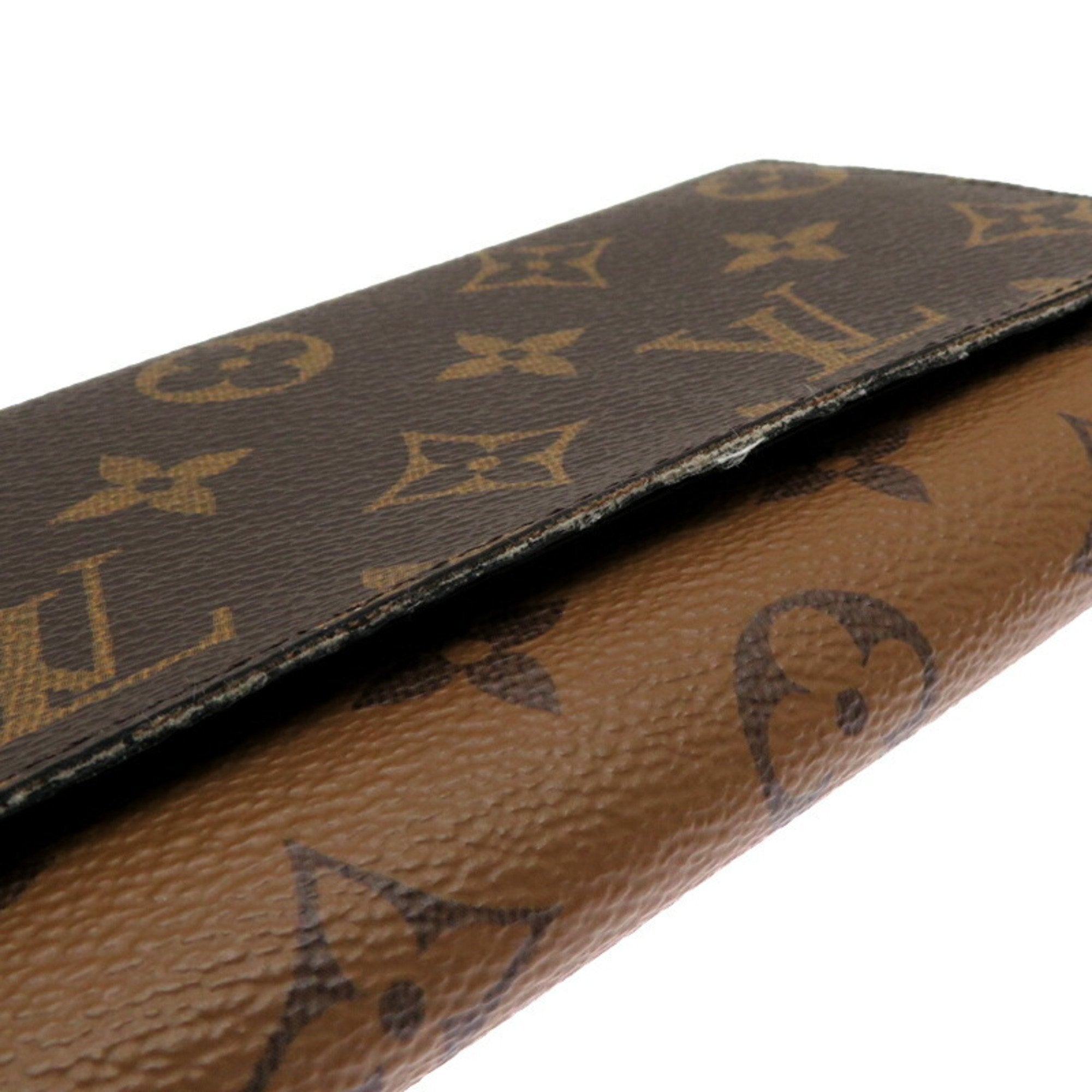 Louis Vuitton Brown Monogram Reverse Long Wallet (Tri-Fold)