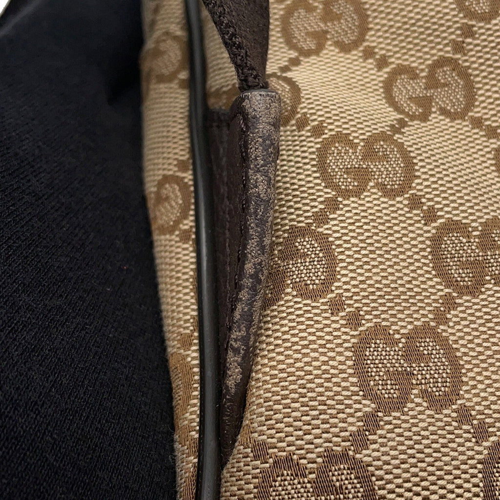 Gucci Beige Brown Gg Canvas Backpack Handbag (Pre-Owned)
