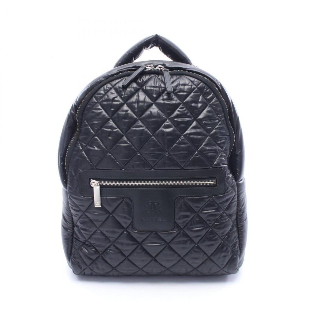 Chanel Black Nylon Leather Backpack