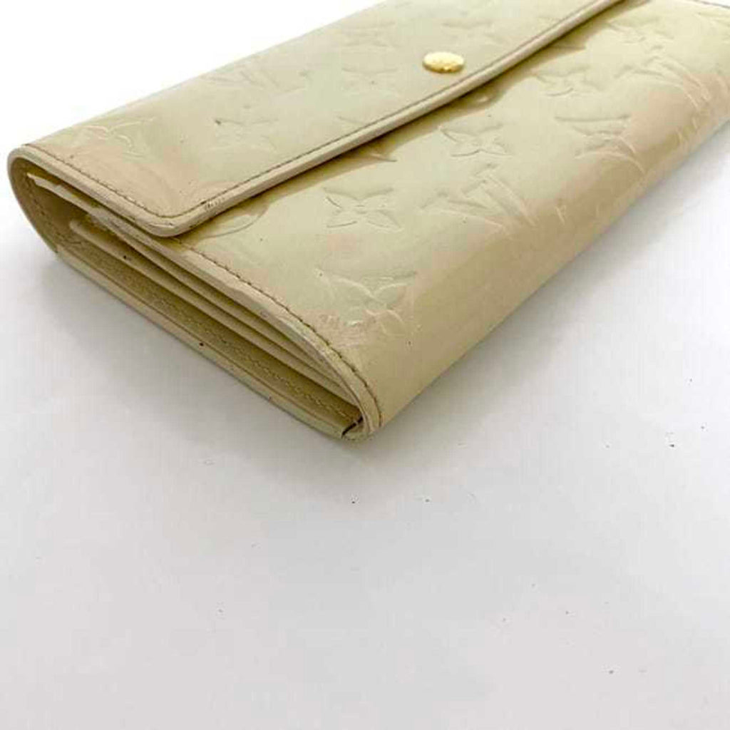 Louis Vuitton Beige Blanc Corail Vernis Leather Long Wallet