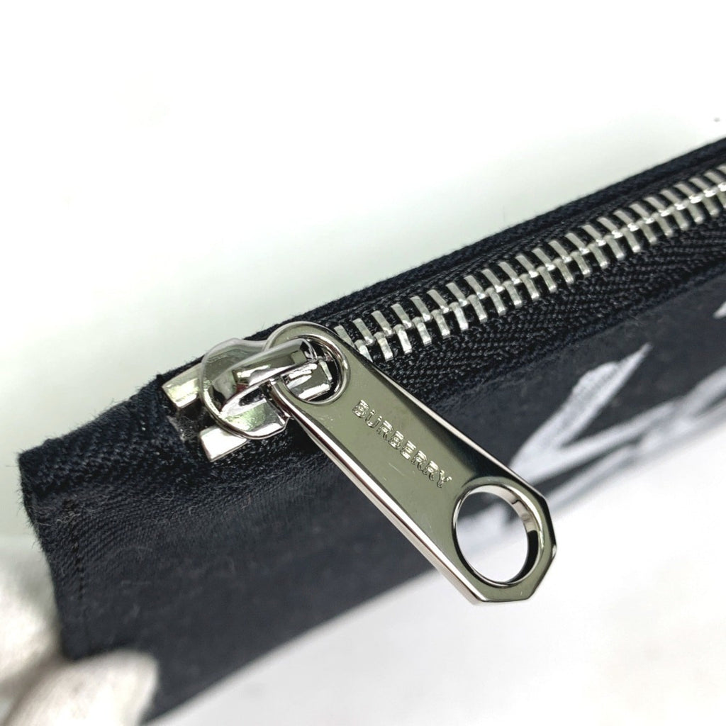 Burberry Black White Canvas Coin Purse/Coin Case