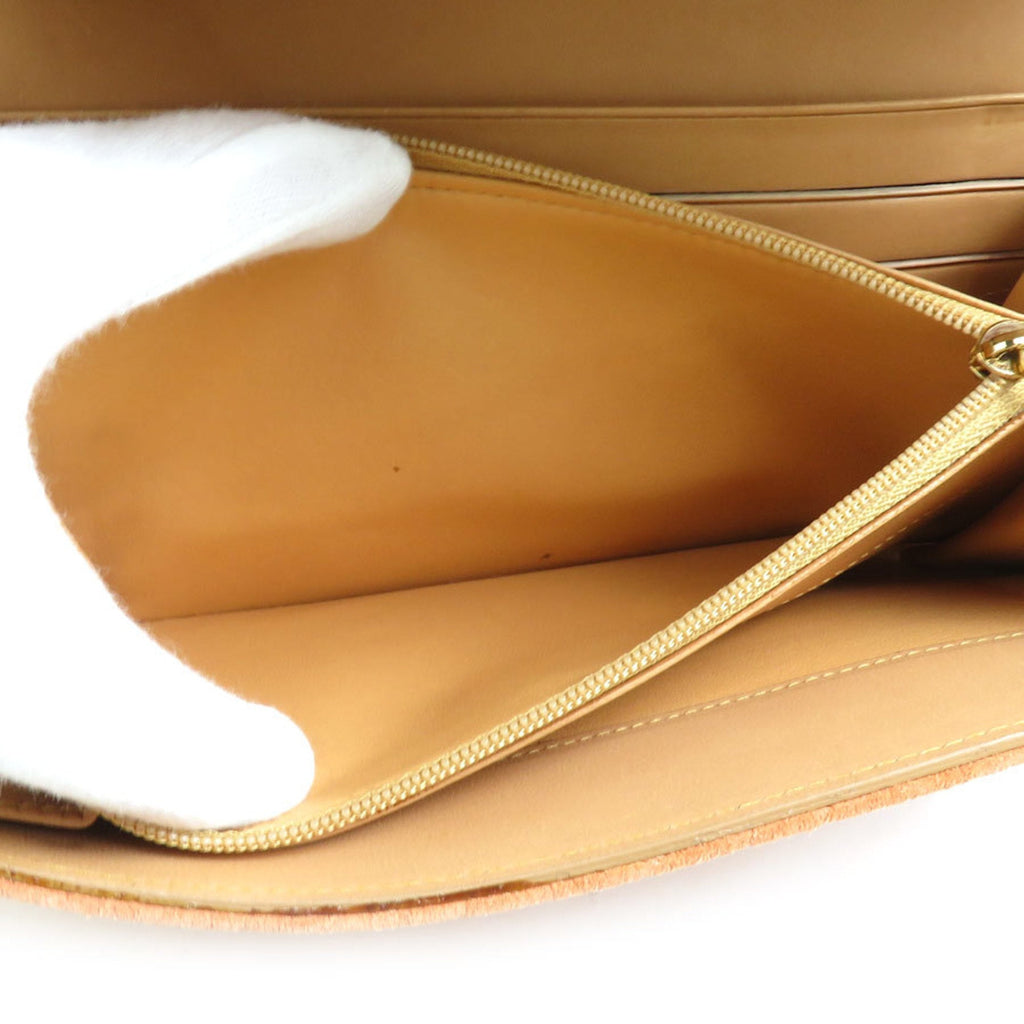 Celine Beige Orange Suede Long Wallet (Bi-Fold)