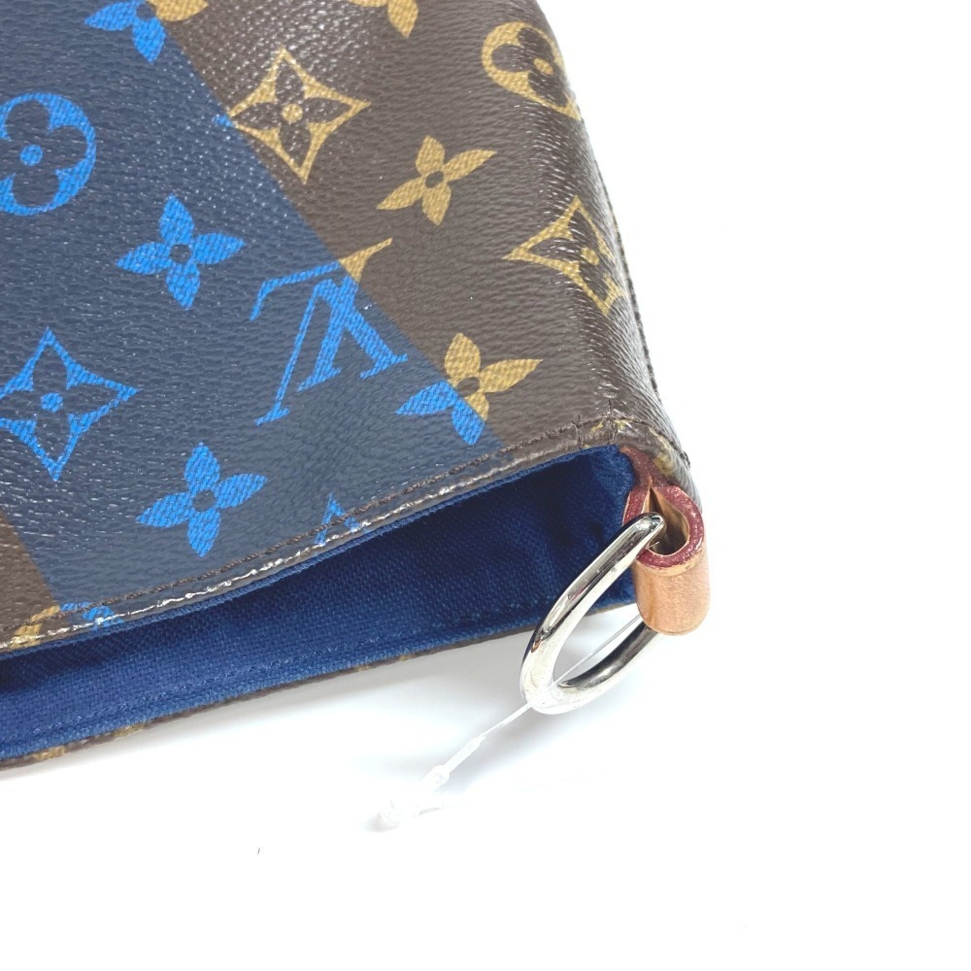 Louis Vuitton Blue Brown Monogram Monogram Shoulder Bag Tote Bag