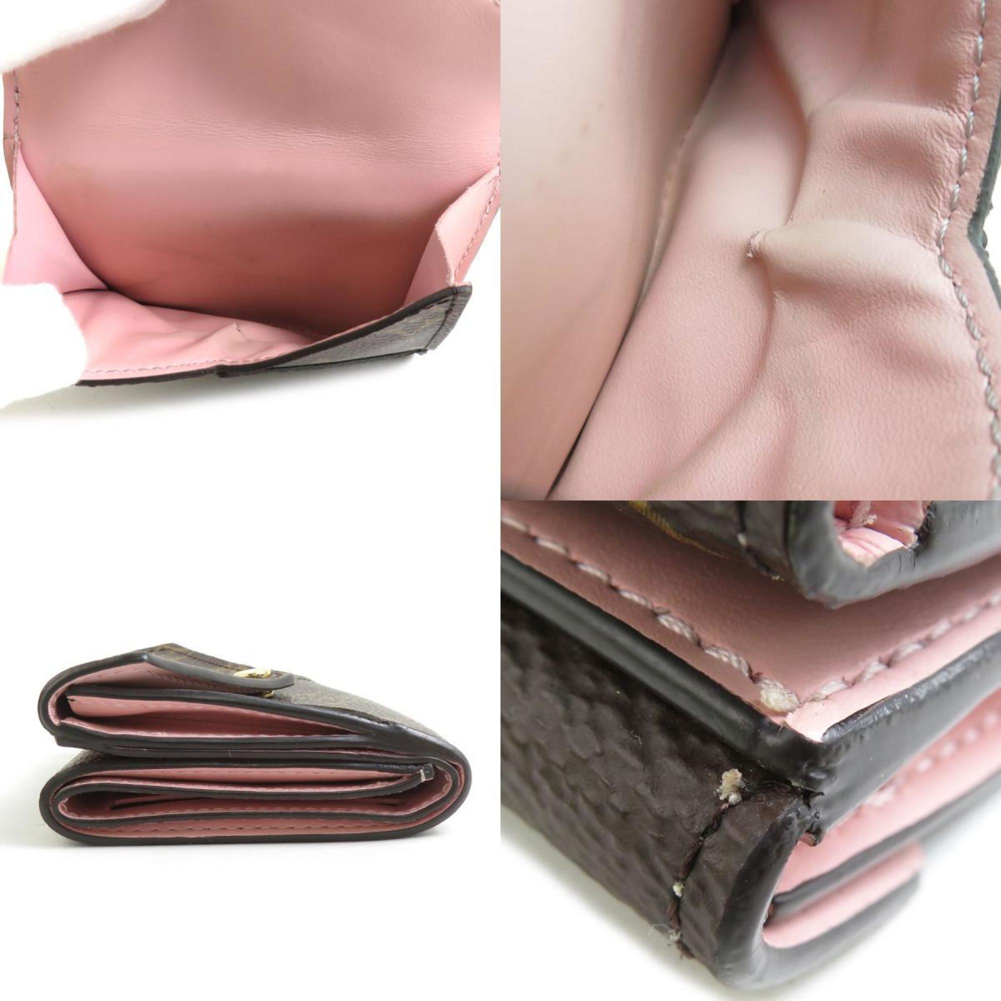Louis Vuitton Brown Monogram Pink Monogram Wallet (Tri-Fold)