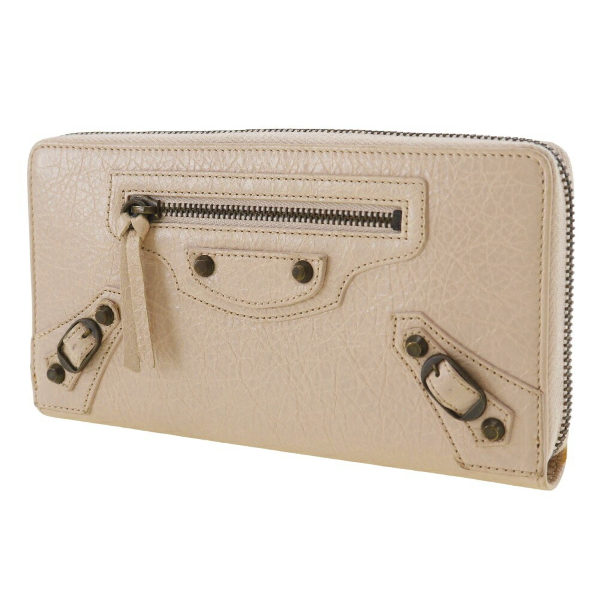 Balenciaga Beige Pink Leather Coin Purse/Coin Case