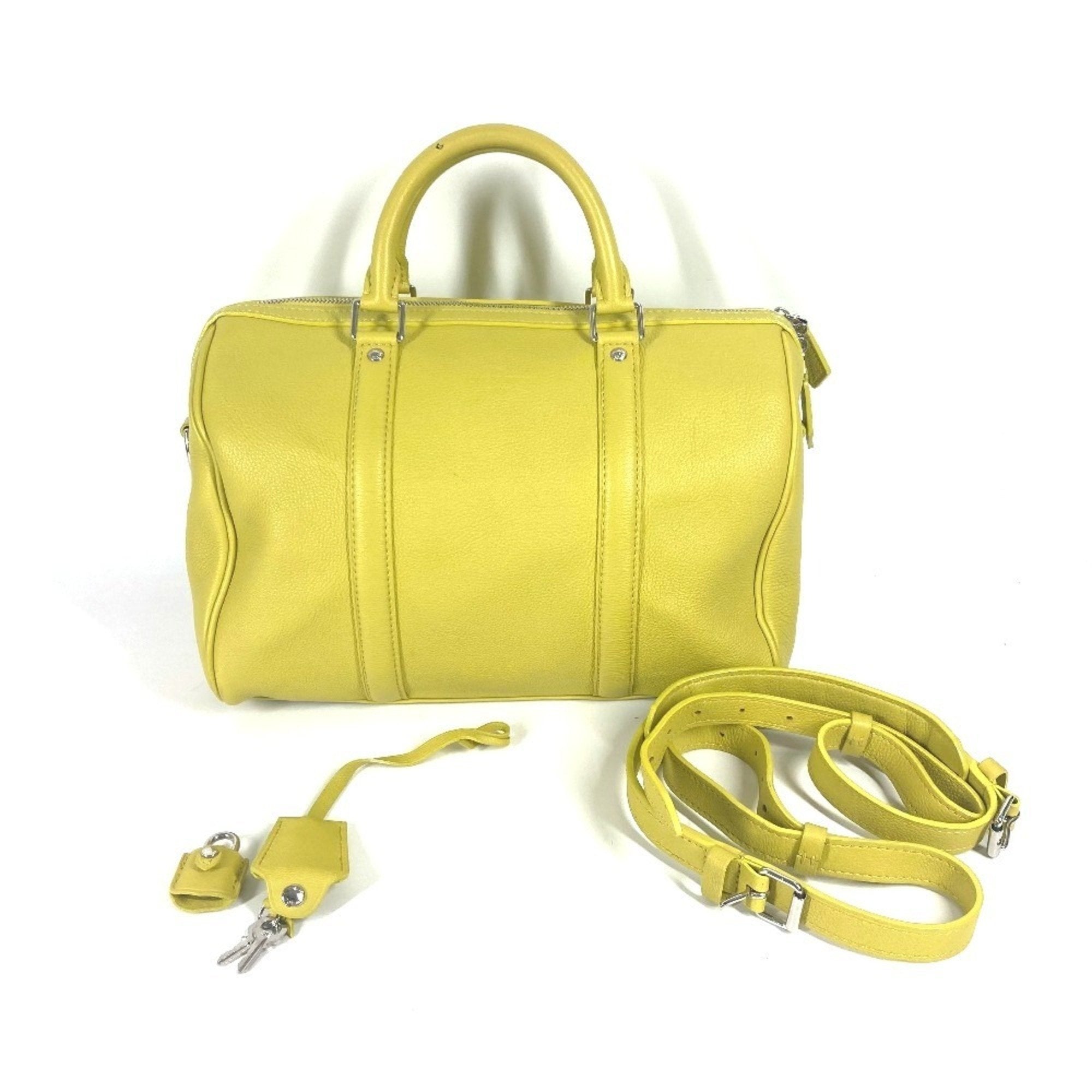 Louis Vuitton Pistache Yellow Leather Boston Bag Handbag Shoulder Bag
